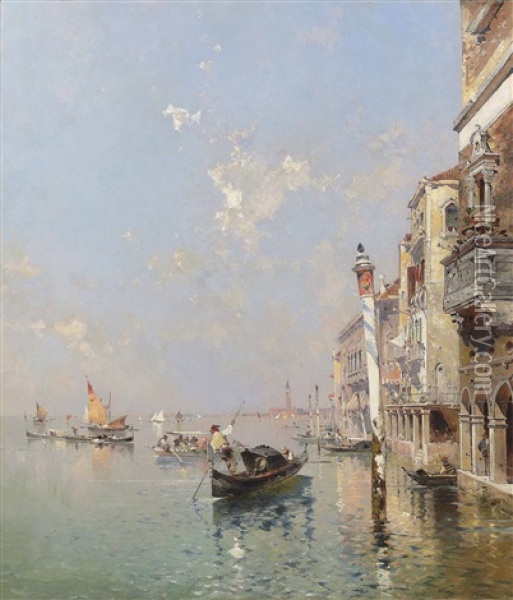 Canale Della Giudecca In Venedig Oil Painting - Franz Richard Unterberger