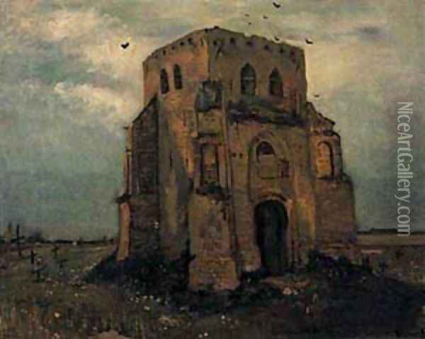 Old Cemetery Tower At Nuenen 1885 Oil Painting - Vincent Van Gogh