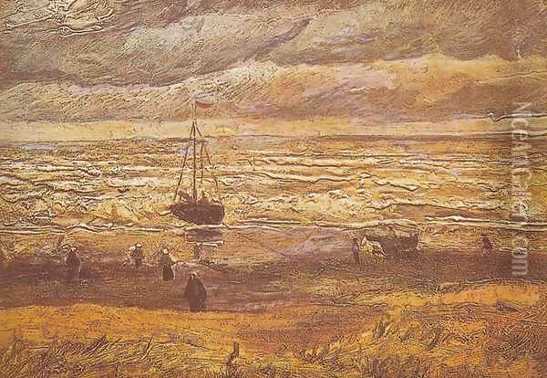 Beach at Scheveningen Oil Painting - Vincent Van Gogh