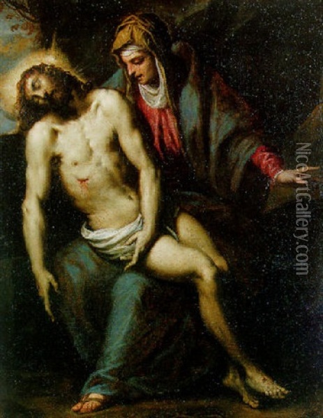 The Pieta Oil Painting - Jacopo Palma il Giovane