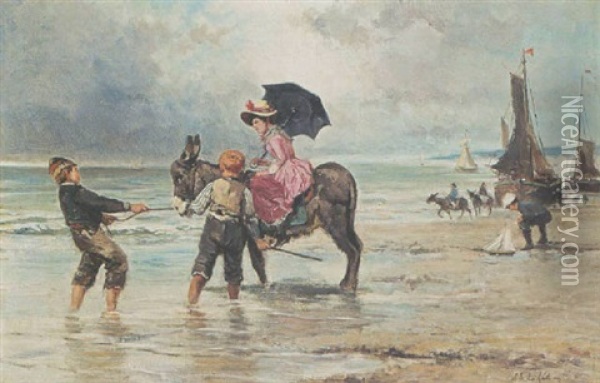 The Donkey Ride Oil Painting - Johannes Marius ten Kate