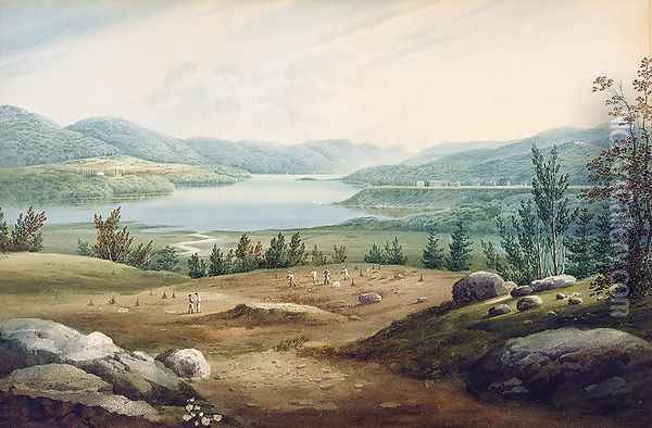 Hudson River at West Point, New York, 1820 Oil Painting - William Guy Wall