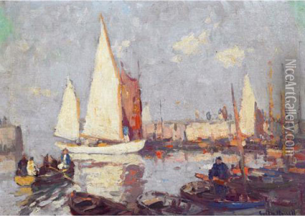 The Harbour, Torquay Oil Painting - George Horne Russell