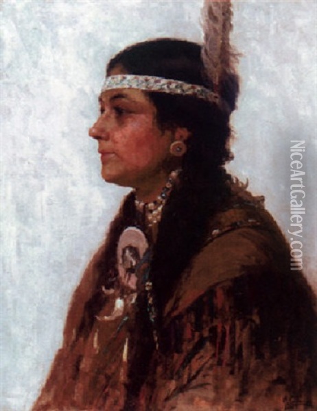 Native American Woman Oil Painting - Gaetano Capone