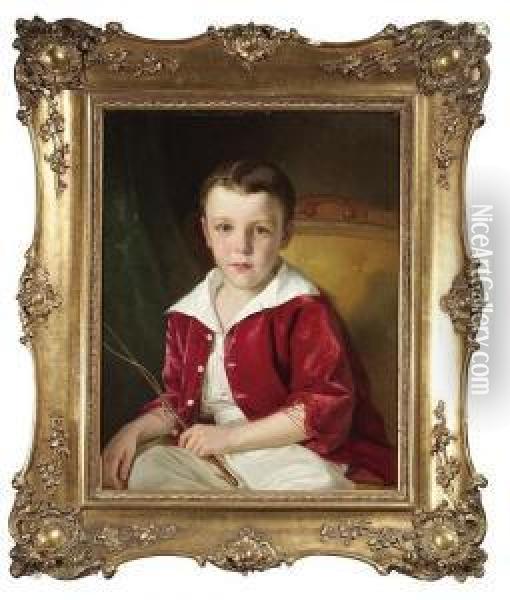 Julius Lowe, Son Of Alexander And Marie Lowe At The Age Of Five Oil Painting - Anton Einsle