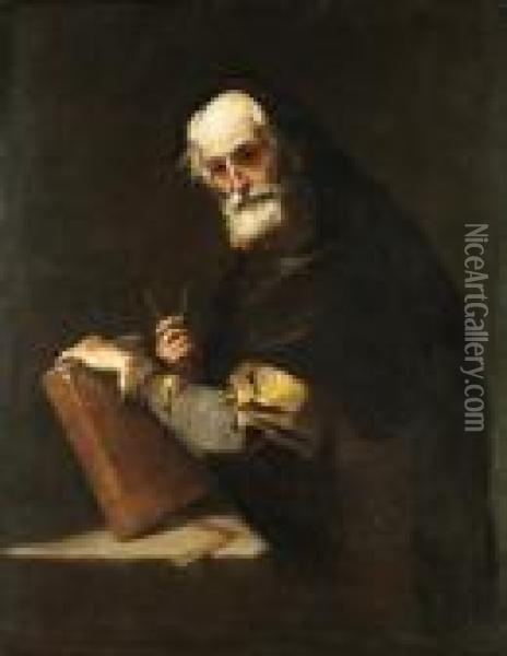 A Philosopher, Presumed To Be Archimedes Oil Painting - Jusepe de Ribera