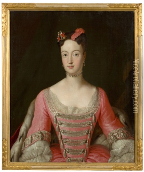 Princess Wilhelmine Of Prussia, Later Margravine Of Bayreuth (1709-1758) Oil Painting - Antoine Pesne