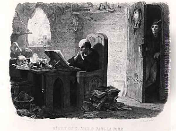 Claude Frollo in the Tiny Room of the Tower Oil Painting - Lemud, Francois Joseph Aime de