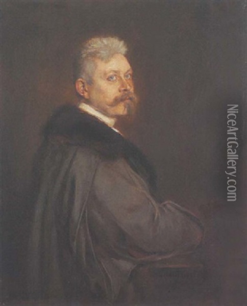 Gabriel Von Seidl (?) Oil Painting - Franz Seraph von Lenbach
