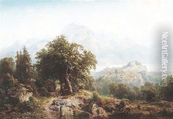 Blick Auf Den Vierwaldstatter See Oil Painting - Joseph Huelser