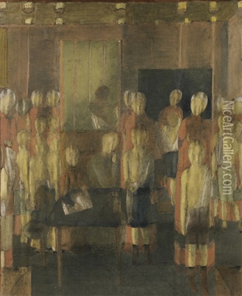 Impfung, Komposition Iii Oil Painting - Otto Meyer-Amden