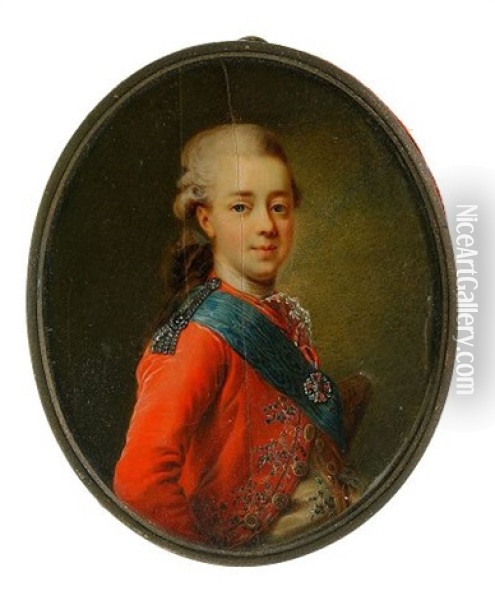 A Portrait Of Paul I Oil Painting - Alois Gustav Rockstuhl
