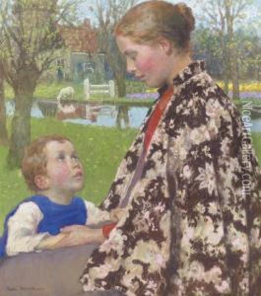 Mother And Child Oil Painting - Gari Julius Melchers