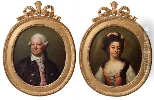 Johan Alstromer (1742-1786) & His Wife Hedvig Chatarina Danckwart-lilliestrom (1762-1837) Oil Painting - Jonas Forsslund