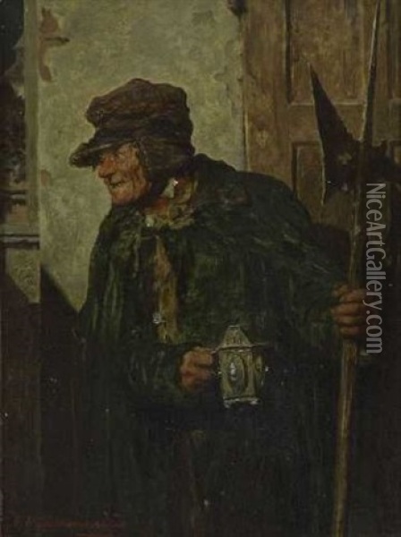 Der Nachtwachter Oil Painting - Hugo Kotschenreiter