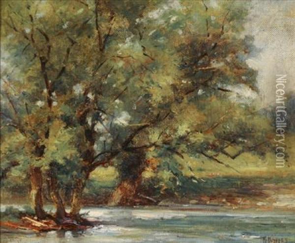 A Tree Lined River Oil Painting - Karl Kappes