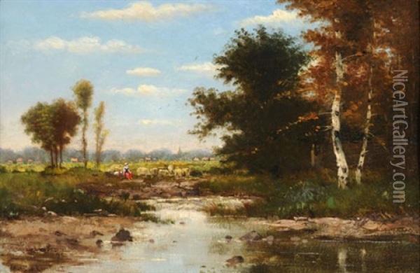 Weiherlandschaft Oil Painting - Antoine Eugene Lambert