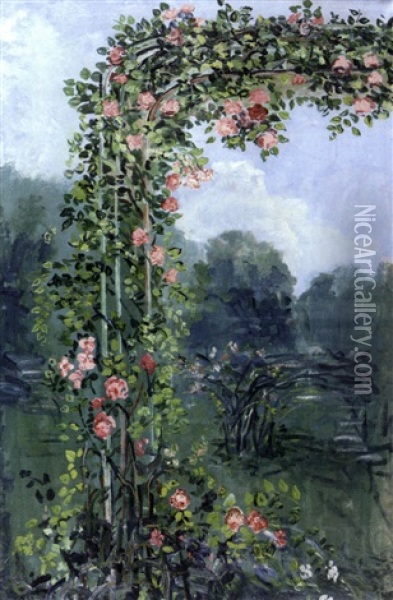 La Roseraie Oil Painting - Pierre Laprade