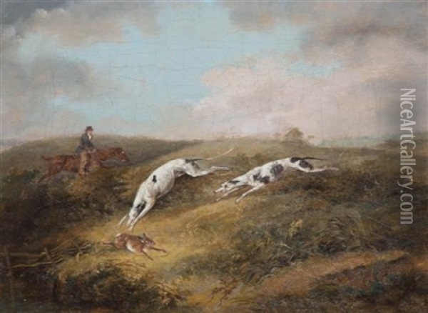 Harriers On The Scent And The Kill Oil Painting - Dean Wolstenholme the Younger