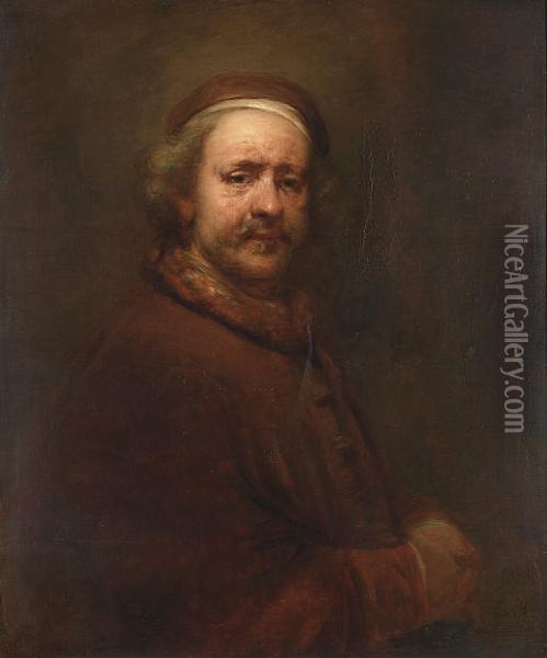 Self Portrait Of The Artist, Aged 63. Oil Painting - Rembrandt Van Rijn