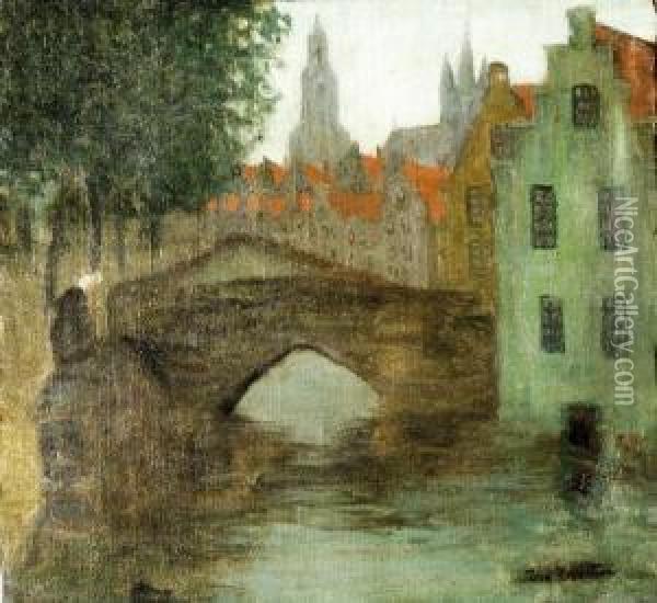 Brugge-i Varosreszlet Oil Painting - Tom Robertson
