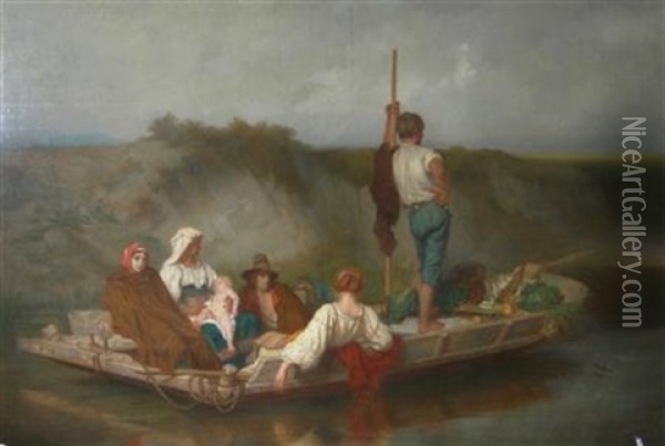 A Christian Family Fleeing Oil Painting - John Rogers Herbert