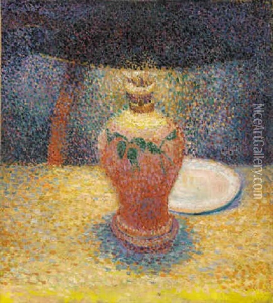 La Lampe Oil Painting - Hippolyte Petitjean