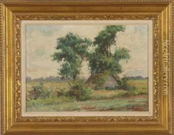 Landscape With Cottage Oil Painting - Clarence Snyder