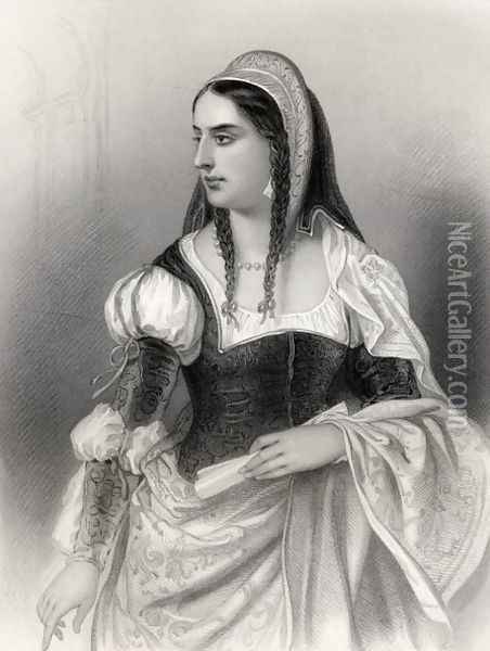 Isabella I 1451-1504 The Catholic, illustration from World Noted Women by Mary Cowden Clarke, 1858 Oil Painting - Pierre Gustave Eugene (Gustave) Staal