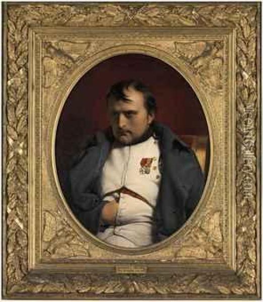 Napoleon At Fontainebleau, 31 March 1814 Oil Painting - Hippolyte (Paul) Delaroche