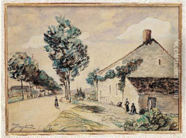 Village De Nivernais Oil Painting - Johan Barthold Jongkind