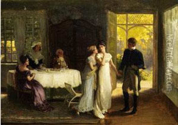 Der Heiratsantrag Oil Painting - Max Volkhart
