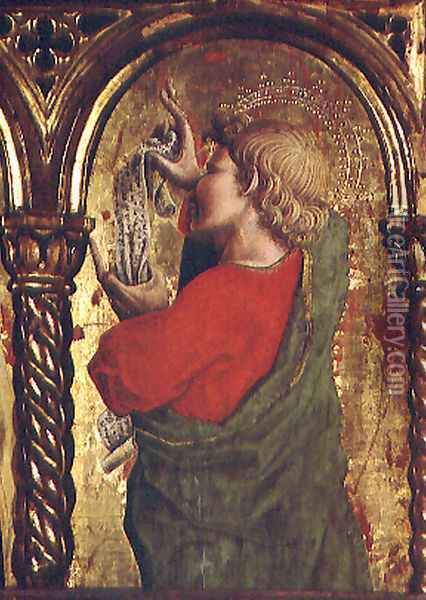 St. John the Evangelist, detail from the Sant'Emidio polyptych, 1473 Oil Painting - Carlo Crivelli