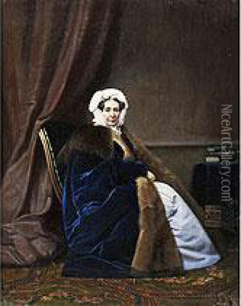 Portrait Der Anna Platen Oil Painting - Gerasim Ignatevich Kadunov