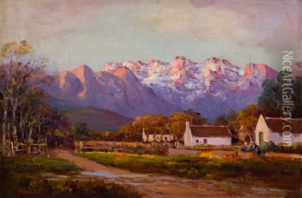 Farm, Worcester Oil Painting - Pieter Hugo Naude