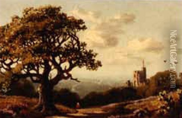 A View In Yorkshire Oil Painting - Edmund John Niemann