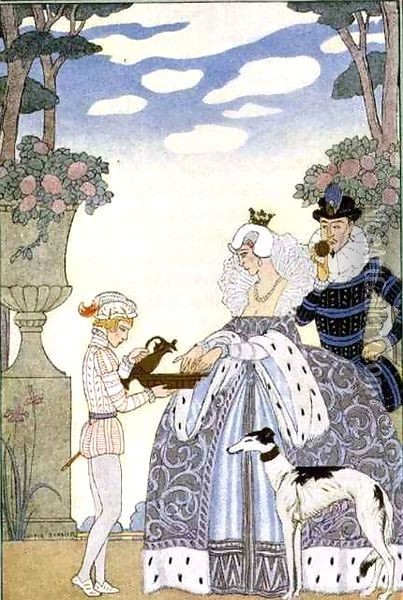 Elizabethan England, from 'The Art of Perfume' Oil Painting - Georges Barbier
