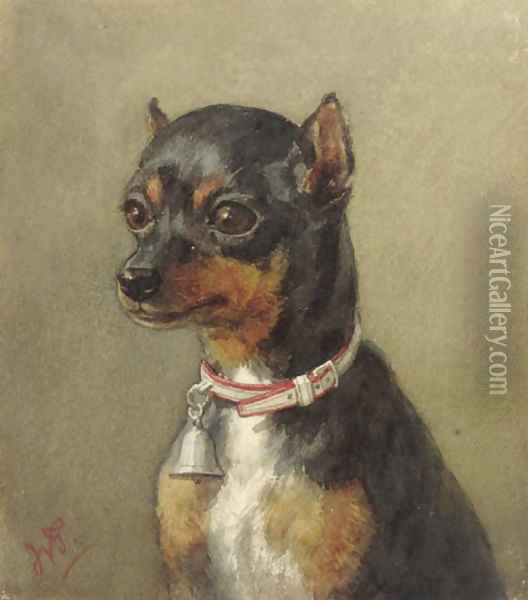 A portrait of a dog Oil Painting - Willem De Famars Testas