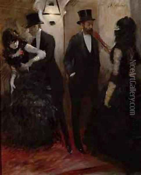 The Corridors at the Opera Oil Painting - Jean-Louis Forain
