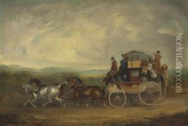 The Hull To London Royal Mail Coach Oil Painting - Charles Cooper Henderson
