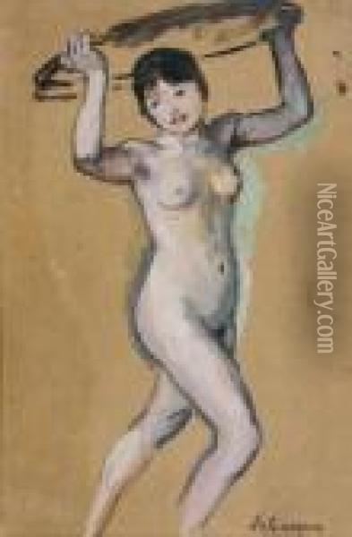 Femme Portant Un Plat Oil Painting - Henri Lebasque