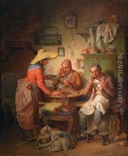 Die Wanderhandlerin Oil Painting - Eduard Ritter