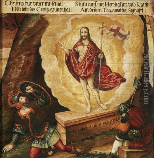 The Risen Christ Oil Painting - Johann Gottlieb Theophilus Amadeus Prestel