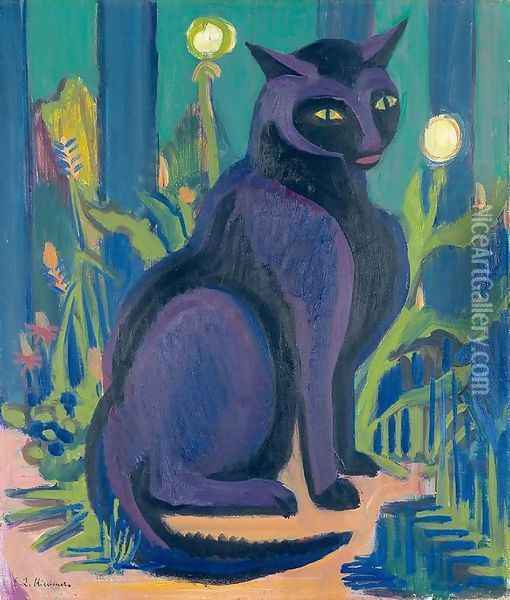 Black Cat Oil Painting - Ernst Ludwig Kirchner