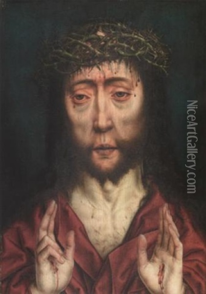 Ecce Homo. Christus Mit Der Dornenkrone Oil Painting - Aelbrecht Bouts
