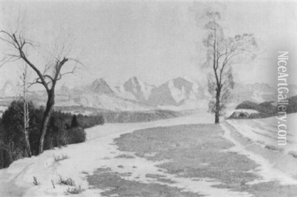 Landschaft Am Gurten Mit Eiger, Monch Und Jungfrau Oil Painting - Robert Kiener