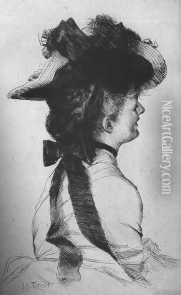 Le chapeau Rubens (The Rubens Hat) Oil Painting - James Jacques Joseph Tissot