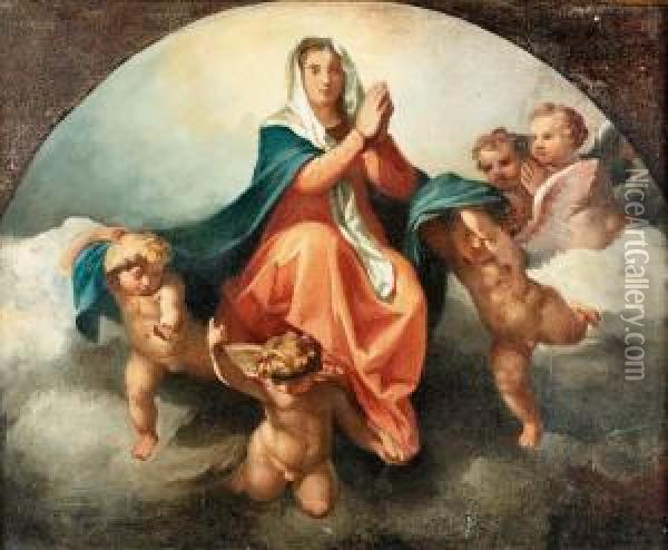 Mutter Gottes Im Himmel. Oil Painting - Francesco Podesti