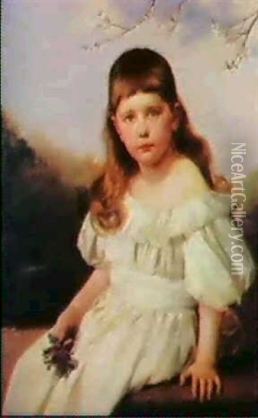 Portrait Of Gloria Roberts Oil Painting - Paul Peel