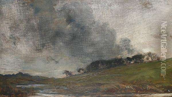Landscape Under Stormy Skies Oil Painting - Philip Wilson Steer